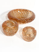 Posacenere e Portacandele in Vetro di Murano Dorato Anni 60