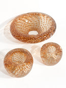 Posacenere e Portacandele in Vetro di Murano Dorato Anni 60