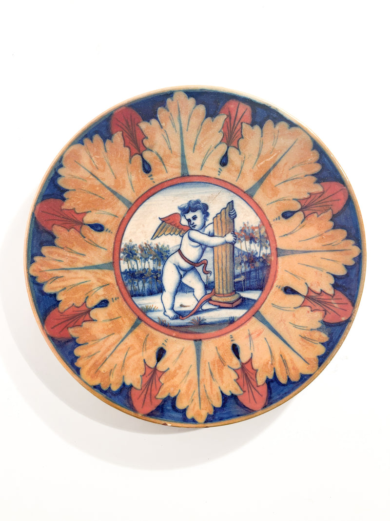 Plate by Gualdo Tadino, Hand Painted, Late 1800s