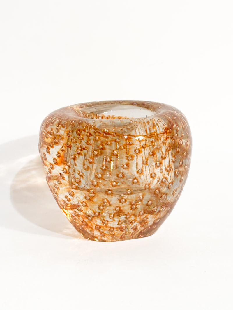 Posacenere e Portacandele in Vetro di Murano Dorato Anni 60