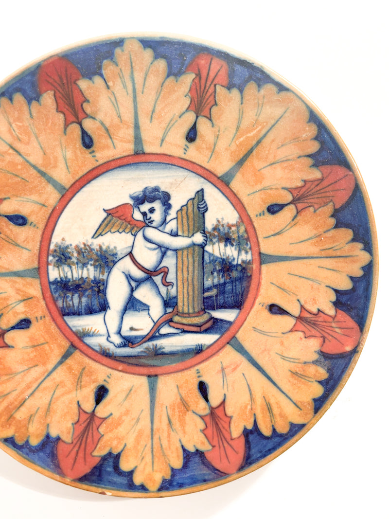 Plate by Gualdo Tadino, Hand Painted, Late 1800s