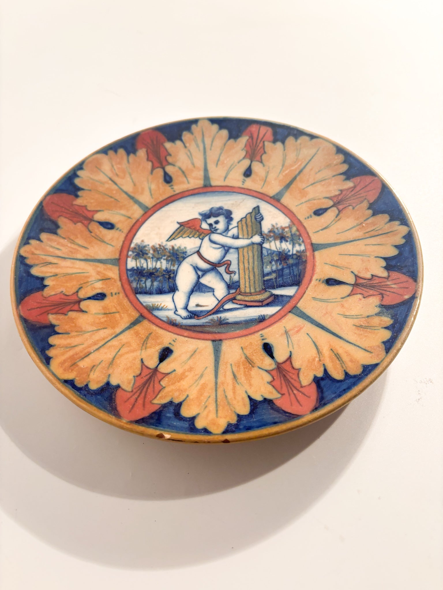 Plate by Gualdo Tadino, Hand Painted, Late 1800s