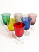 Set da Sei Bicchieri in Vetro di Murano Multicolore Anni 80