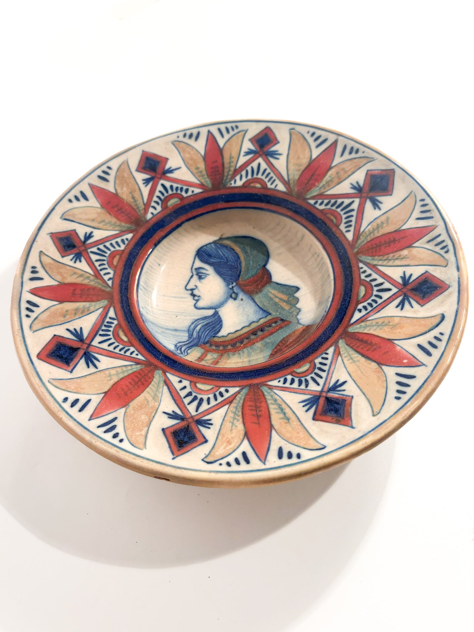 Ceramic Plate from Gualdo Tadino, Hand Painted, Late 19th Century