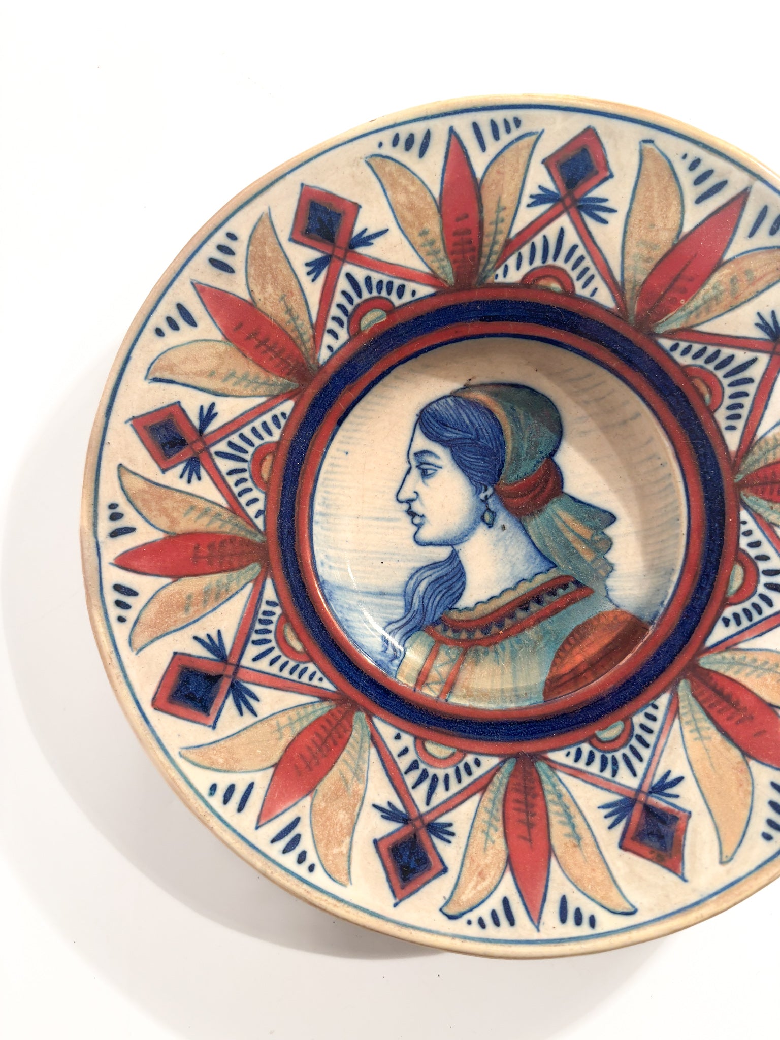 Ceramic Plate from Gualdo Tadino, Hand Painted, Late 19th Century