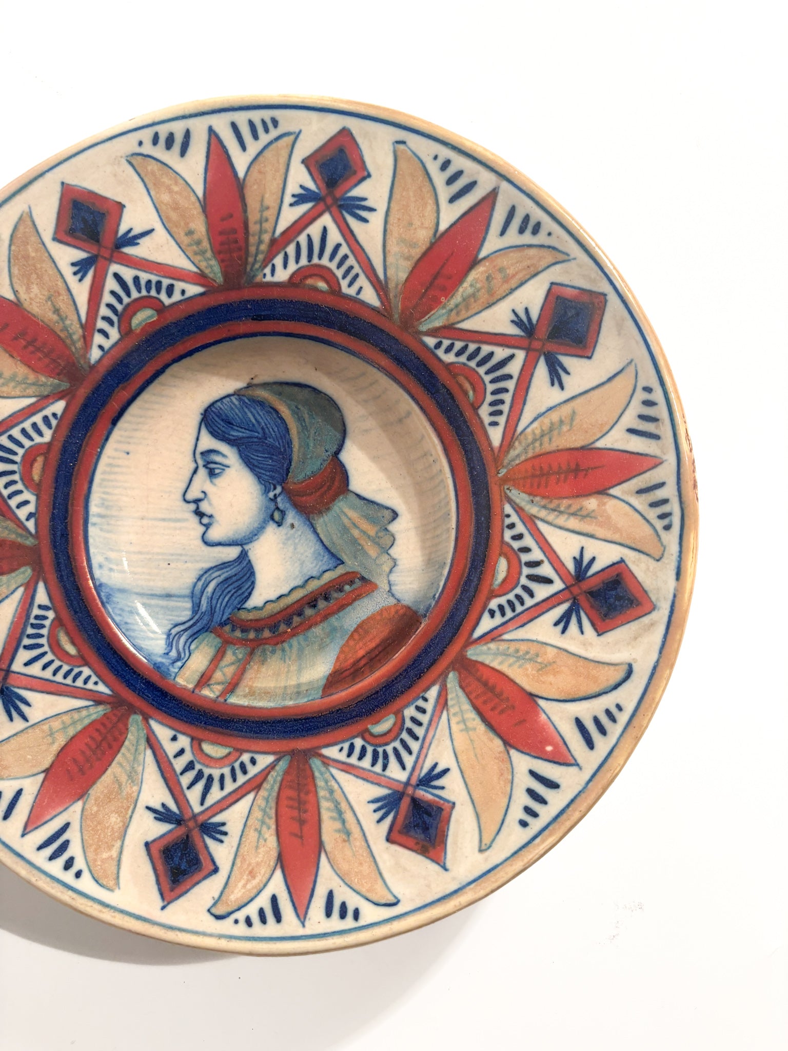 Ceramic Plate from Gualdo Tadino, Hand Painted, Late 19th Century