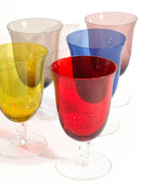 Set da Sei Bicchieri in Vetro di Murano Multicolore Anni 80