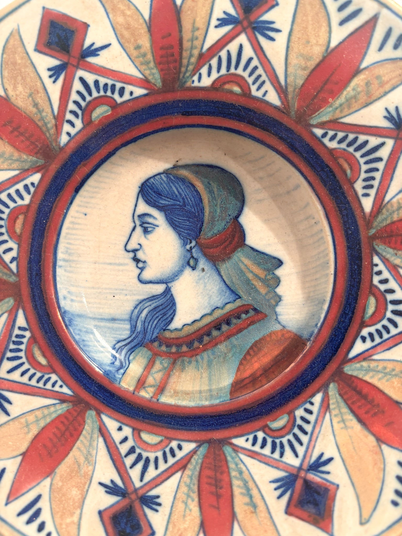Ceramic Plate from Gualdo Tadino, Hand Painted, Late 19th Century