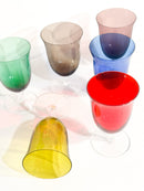 Set da Sei Bicchieri in Vetro di Murano Multicolore Anni 80