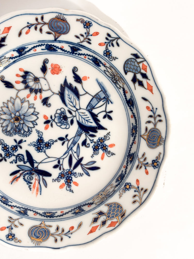 Piatto in Porcellana di Meissen Dipinta a Mano Anni 60