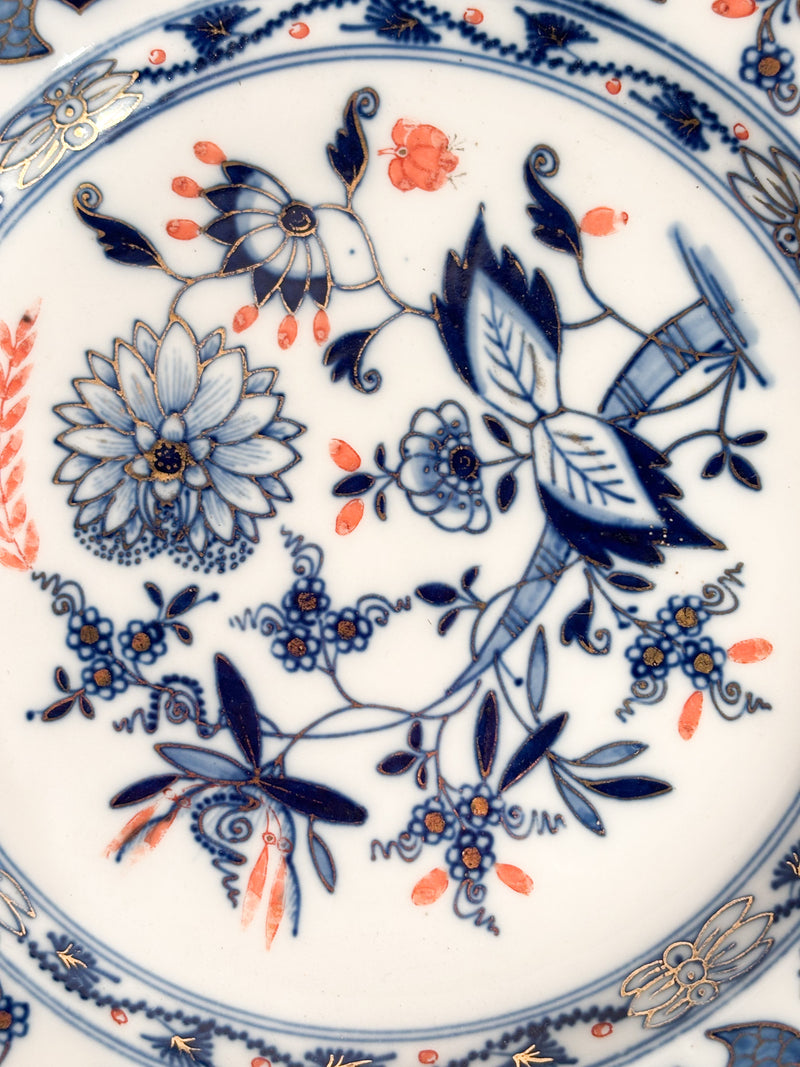 Piatto in Porcellana di Meissen Dipinta a Mano Anni 60
