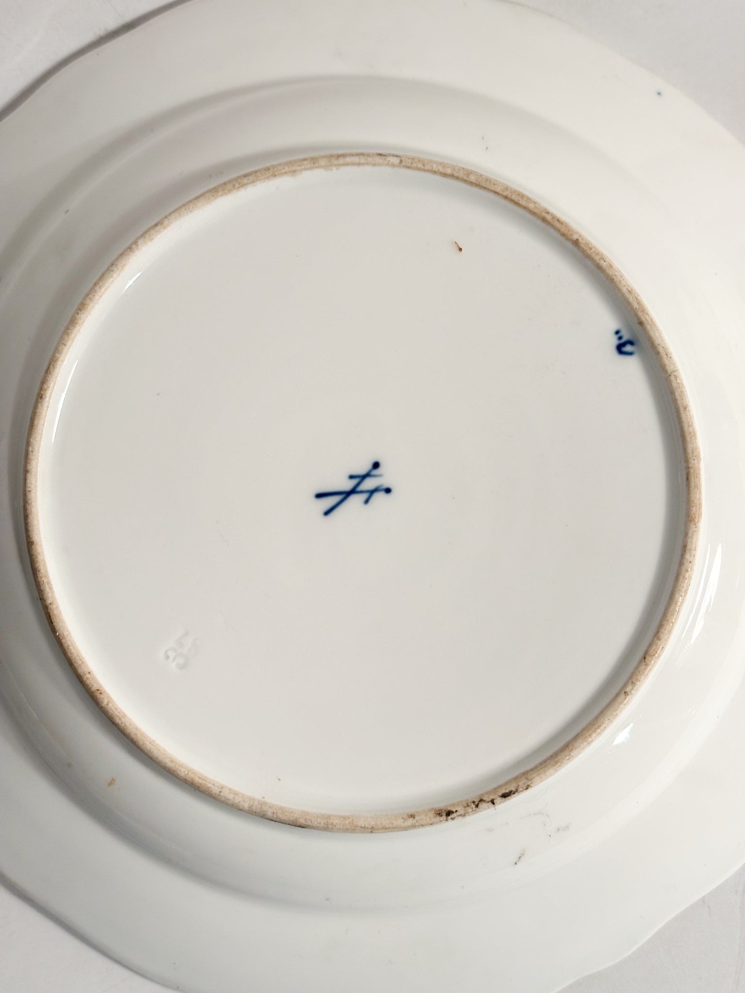 Piatto in Porcellana di Meissen Dipinta a Mano Anni 60