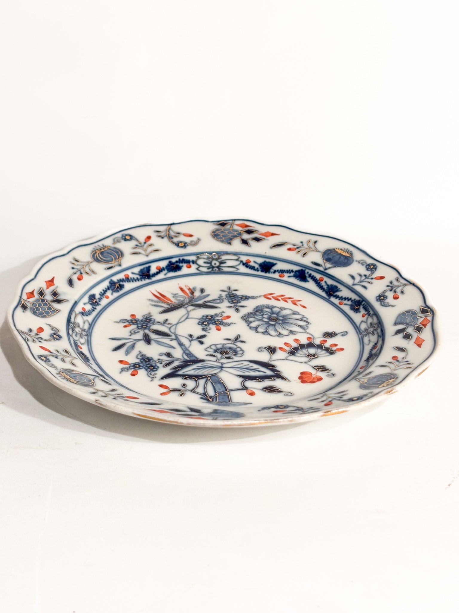 Piatto in Porcellana di Meissen Dipinto a Mano Anni 60