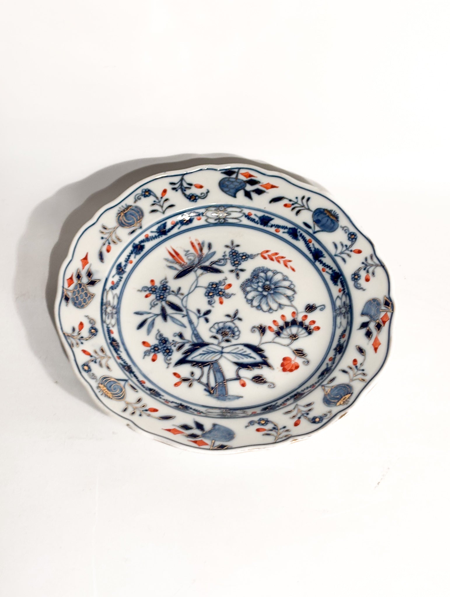 Piatto in Porcellana di Meissen Dipinto a Mano Anni 60