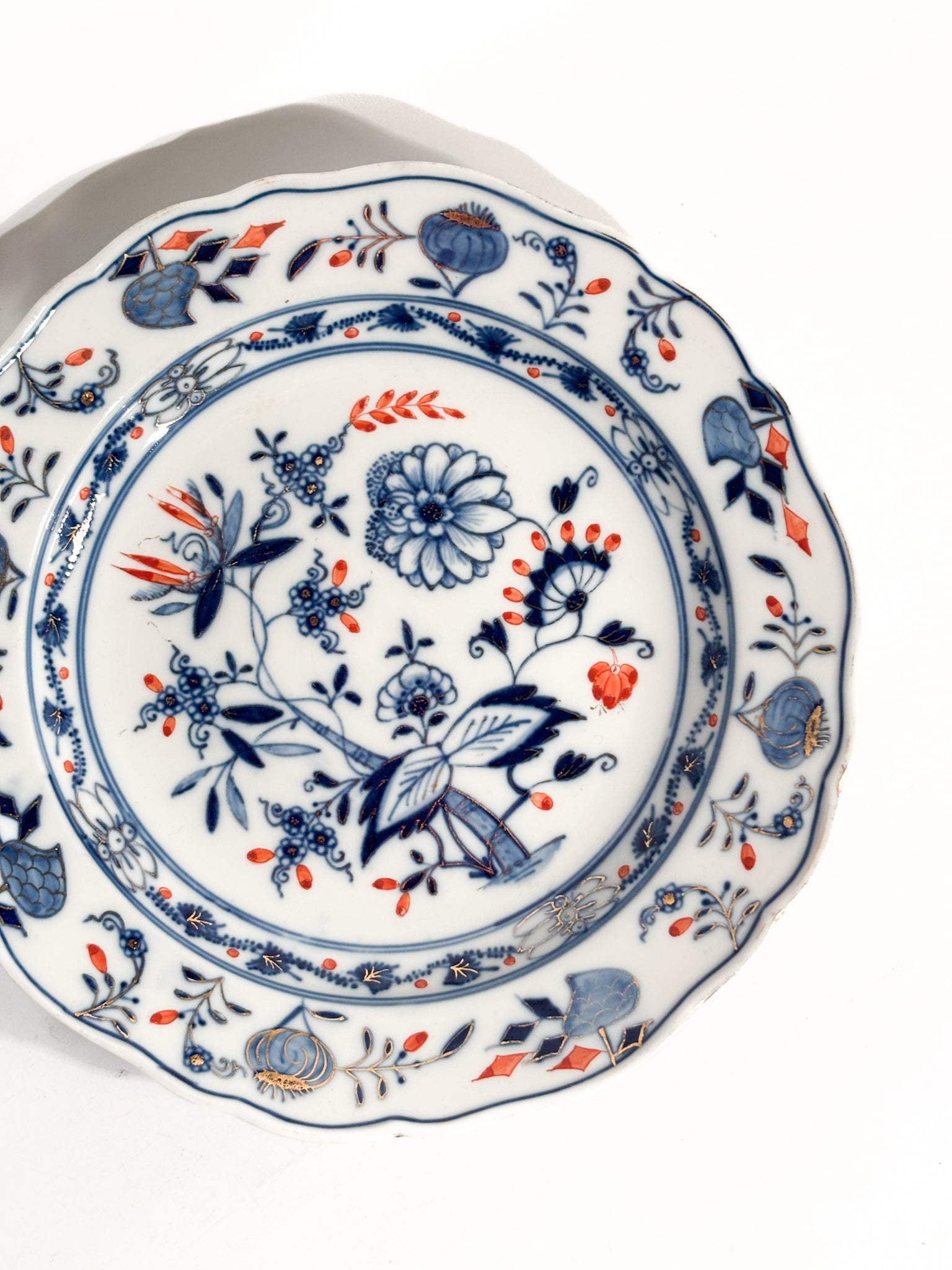 Piatto in Porcellana di Meissen Dipinto a Mano Anni 60