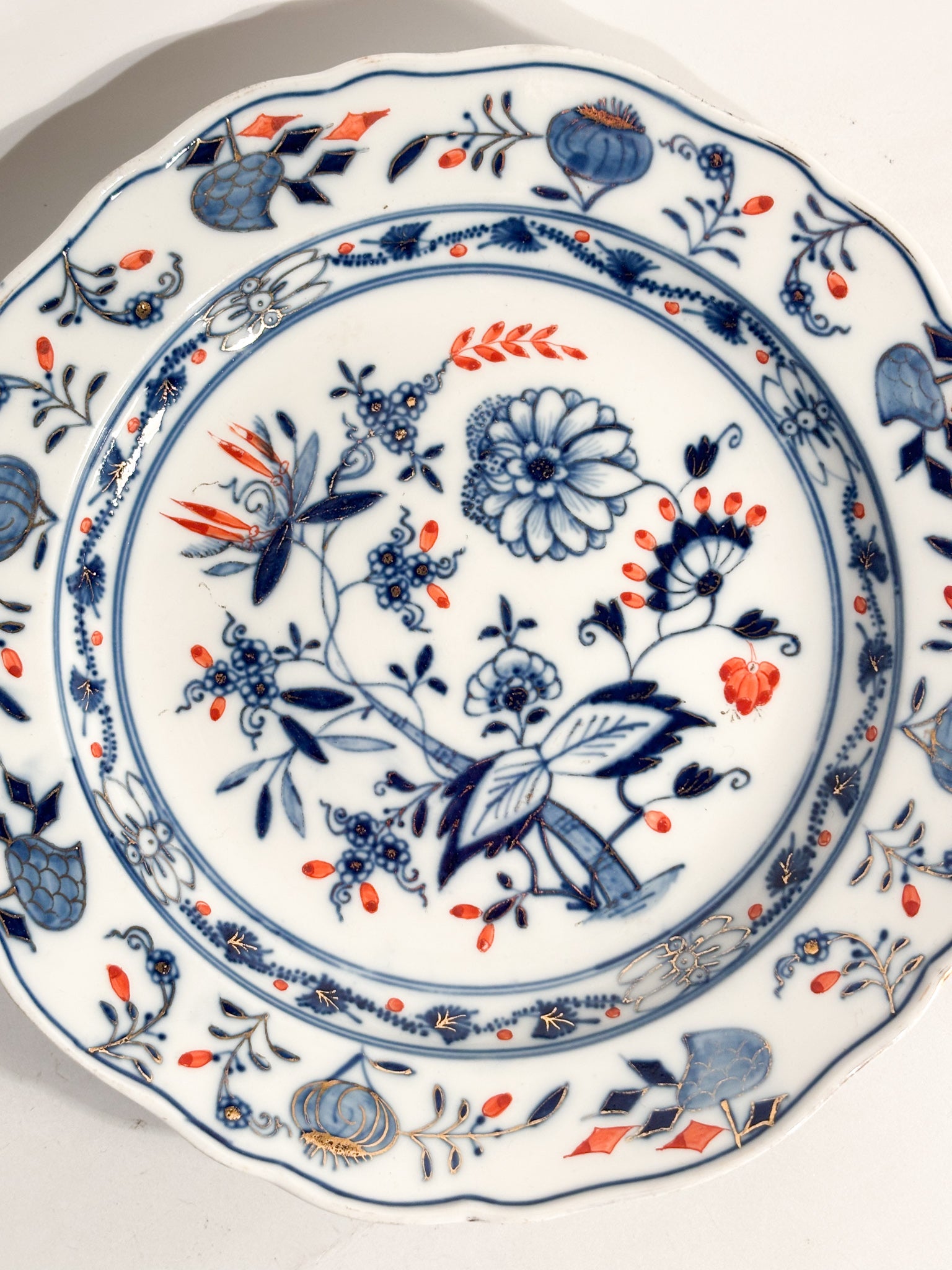Piatto in Porcellana di Meissen Dipinto a Mano Anni 60