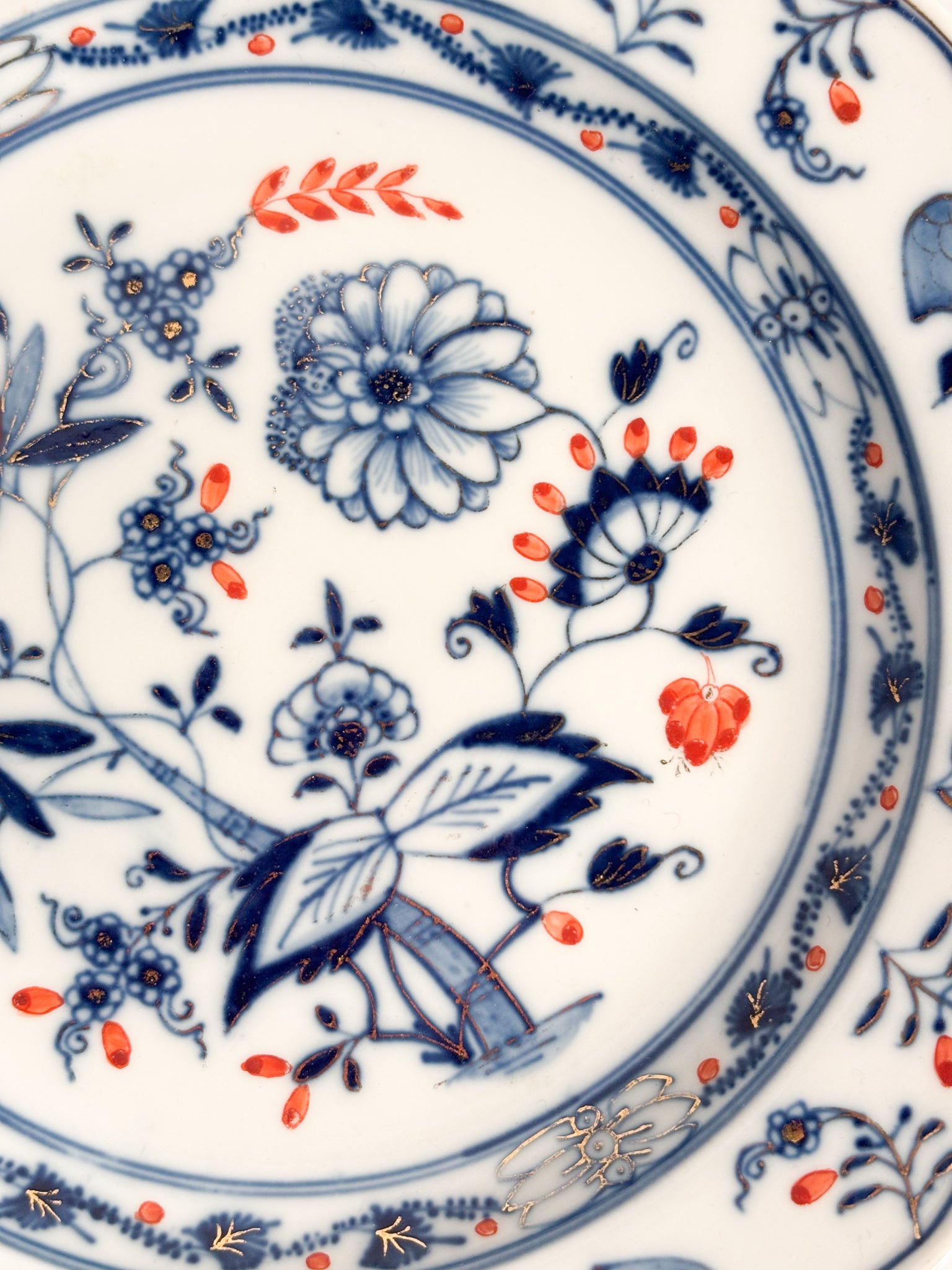 Piatto in Porcellana di Meissen Dipinto a Mano Anni 60