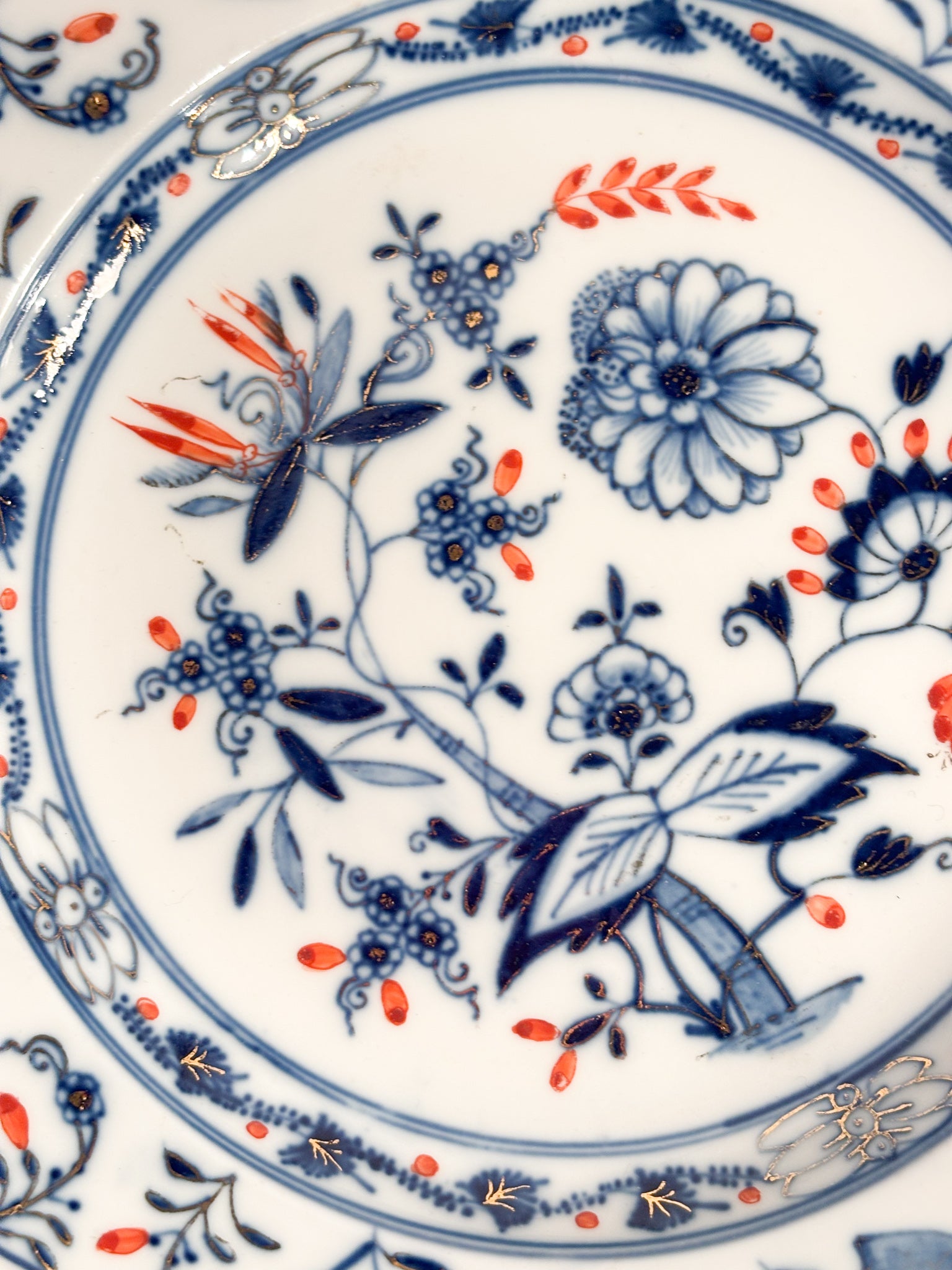 Piatto in Porcellana di Meissen Dipinto a Mano Anni 60