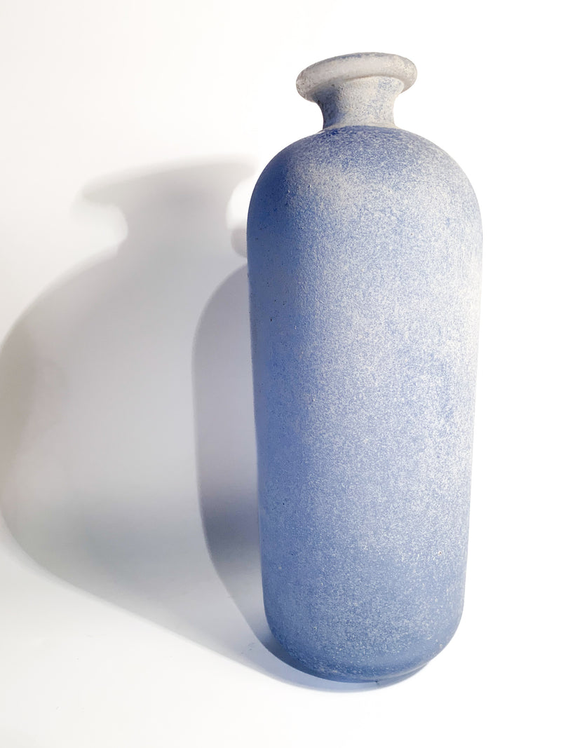 Scavo Light Blue Murano Glass Vase from the 1980s