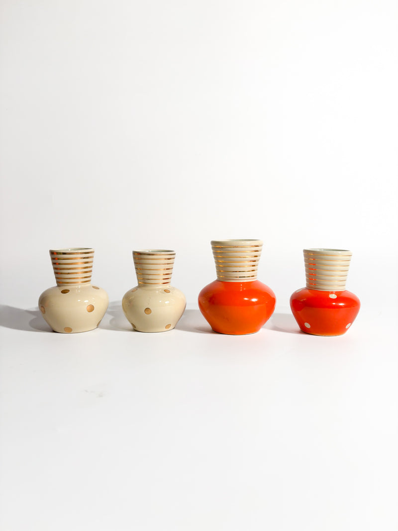 Set of 4 Multicolored Rometti Ceramic Glasses from the 1950s