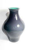 Hand-blown Opaline Vase in Purple and Green Murano Glass from the 1980s