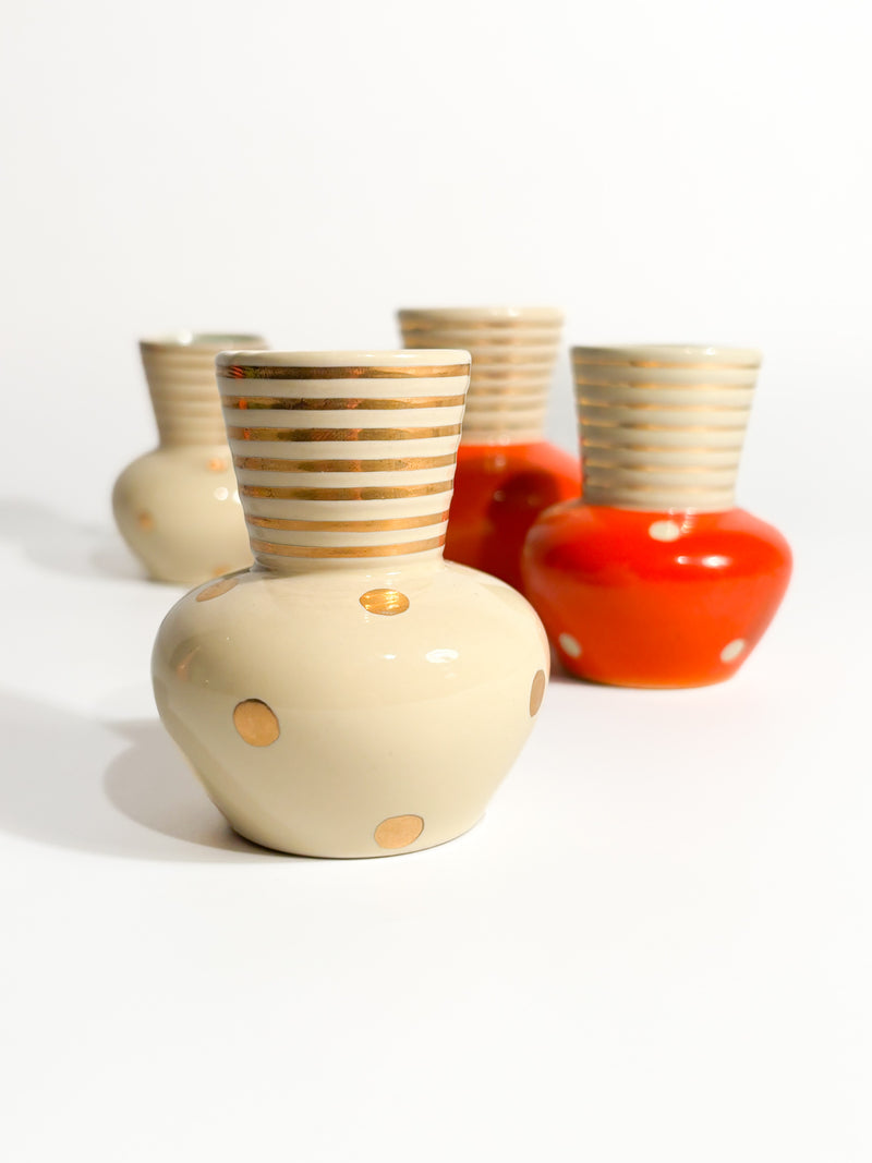 Set da 4 Bicchieri Multicolore in Ceramica Rometti Anni 50