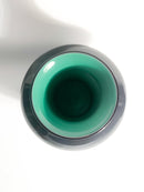 Hand-blown Opaline Vase in Purple and Green Murano Glass from the 1980s