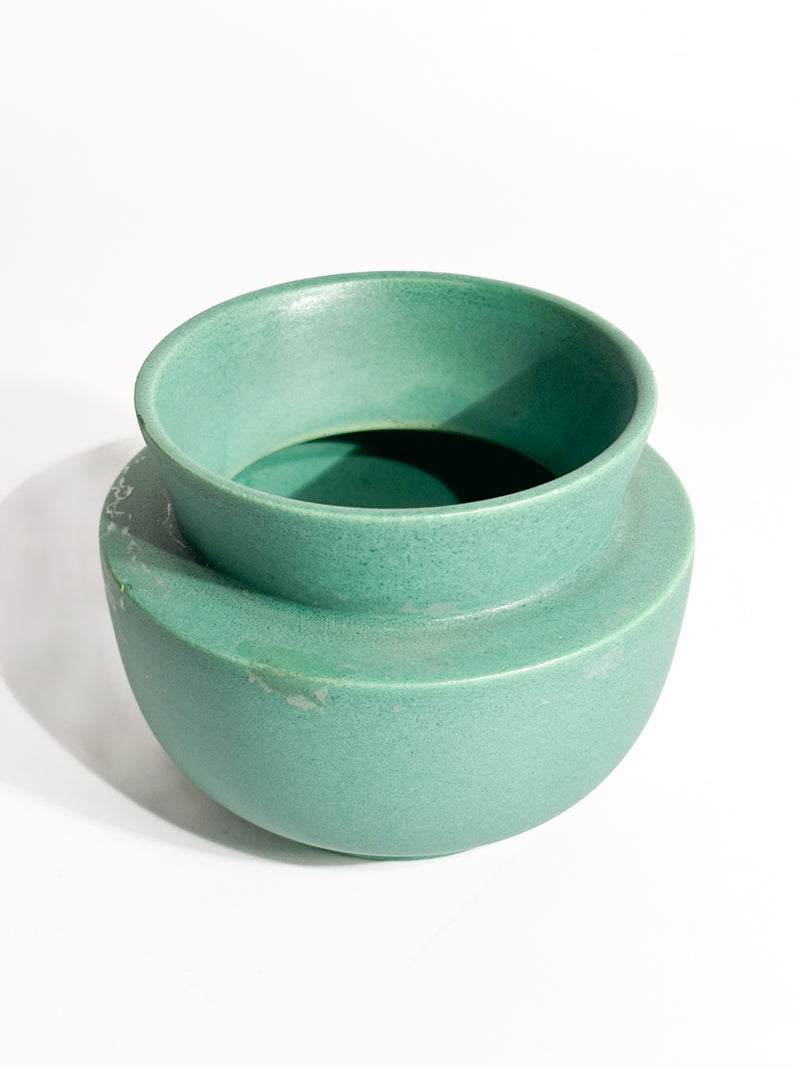 Vaso in Ceramica Verde di Giovanni Gariboldi per Richard Ginori Anni 30