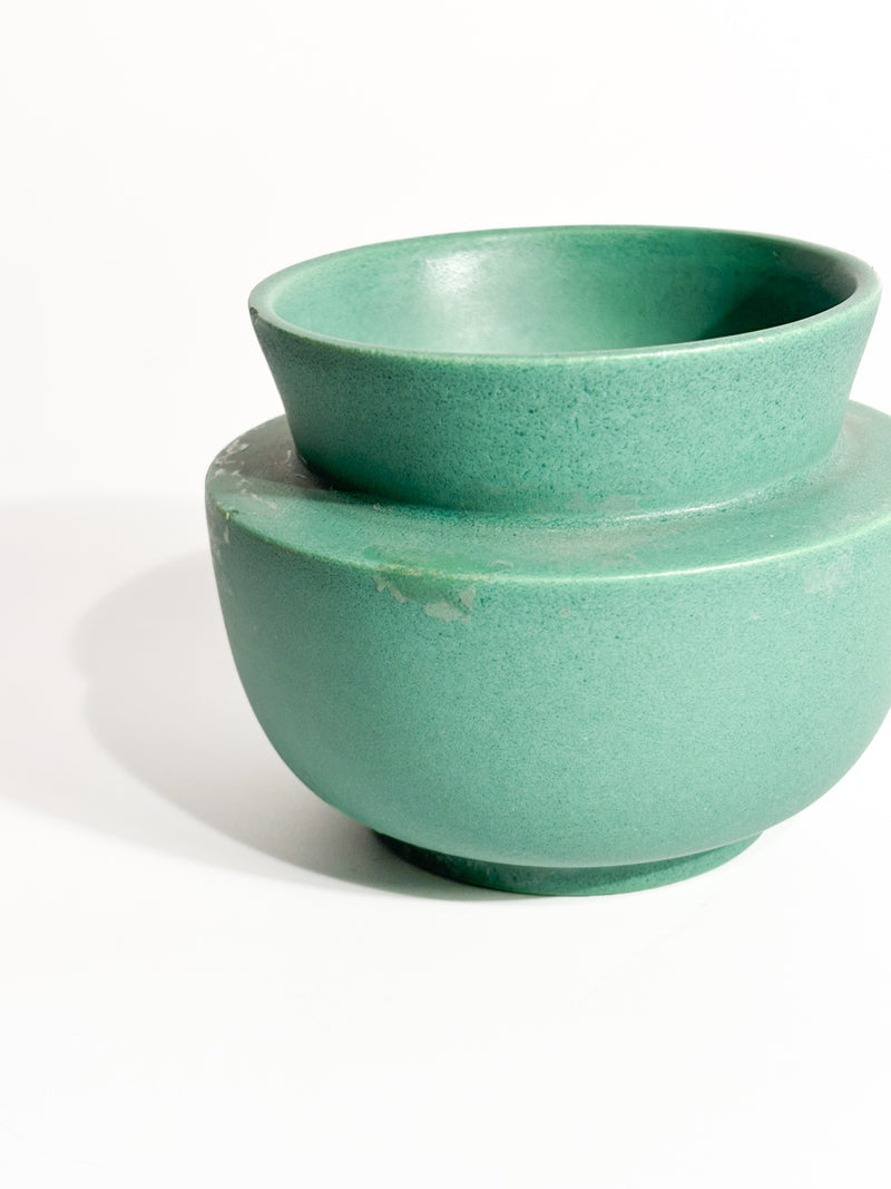 Vaso in Ceramica Verde di Giovanni Gariboldi per Richard Ginori Anni 30