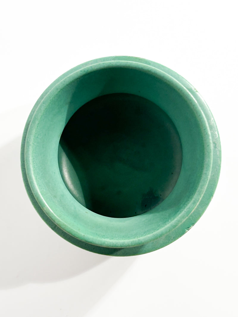 Vaso in Ceramica Verde di Giovanni Gariboldi per Richard Ginori Anni 30