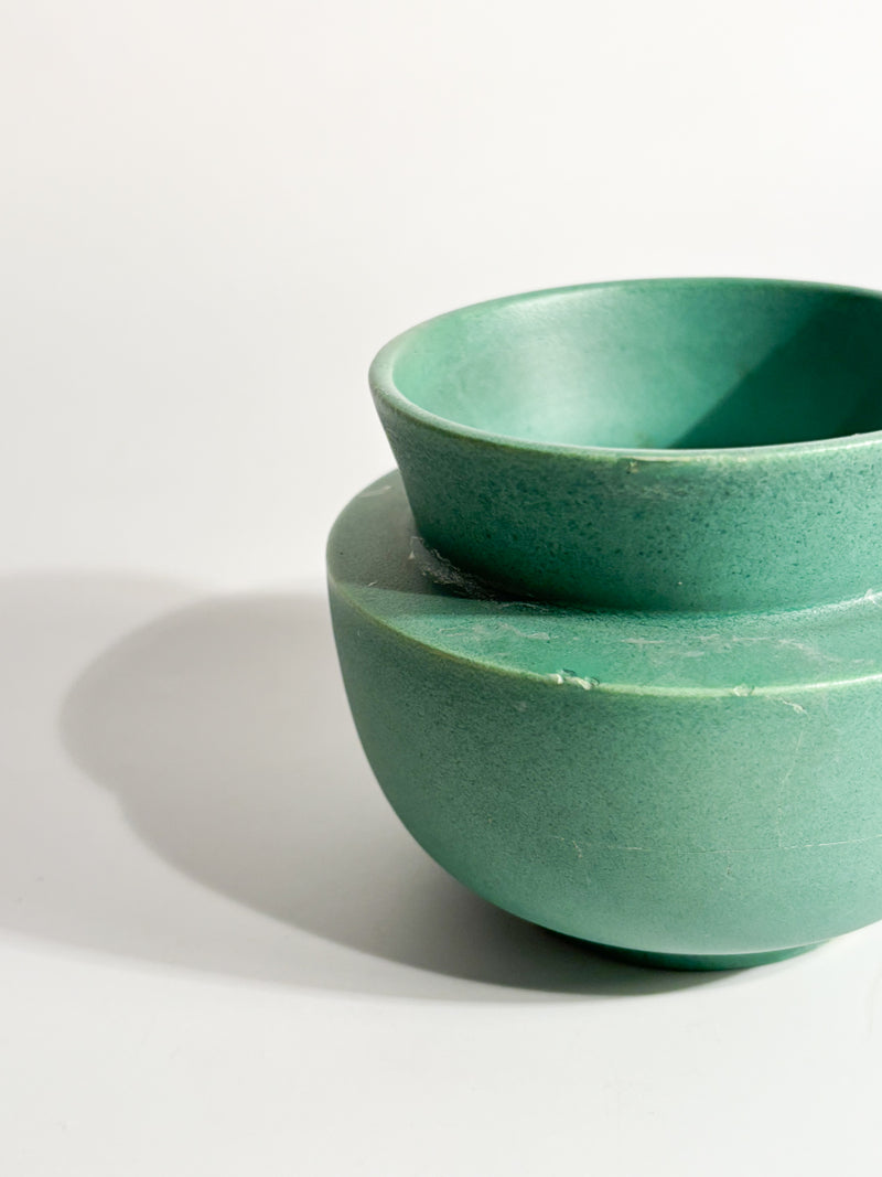 Vaso in Ceramica Verde di Giovanni Gariboldi per Richard Ginori Anni 30