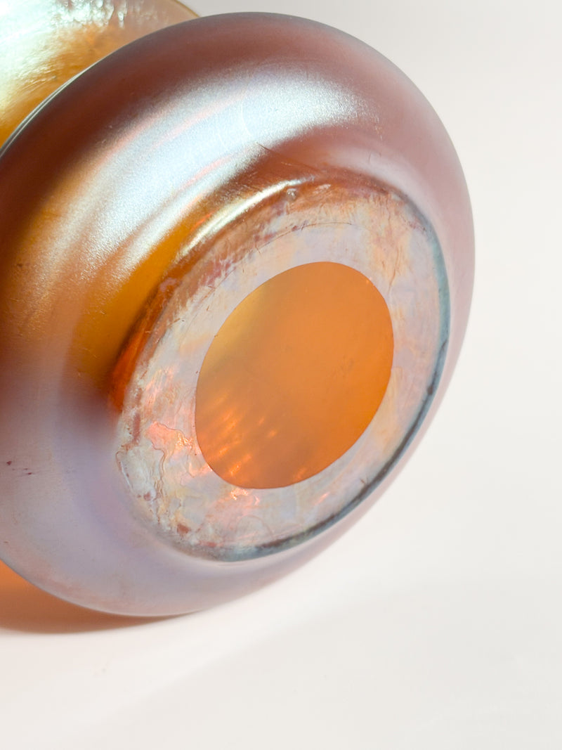 Hand-blown Multicolored Iridescent Glass Vase by Loetz from the 1930s