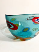 Vaso Centrotavola in Vetro di Murano Azzurro La Murrina Anni 50