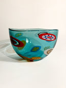 Vaso Centrotavola in Vetro di Murano Azzurro La Murrina Anni 50