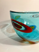 Vaso Centrotavola in Vetro di Murano Azzurro La Murrina Anni 50