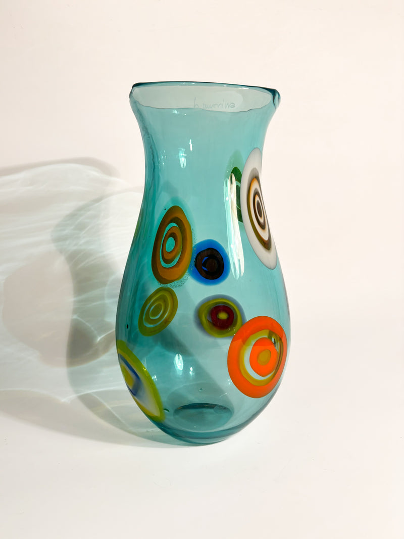 La Murrina Light Blue Murano Glass Vase from the 1950s