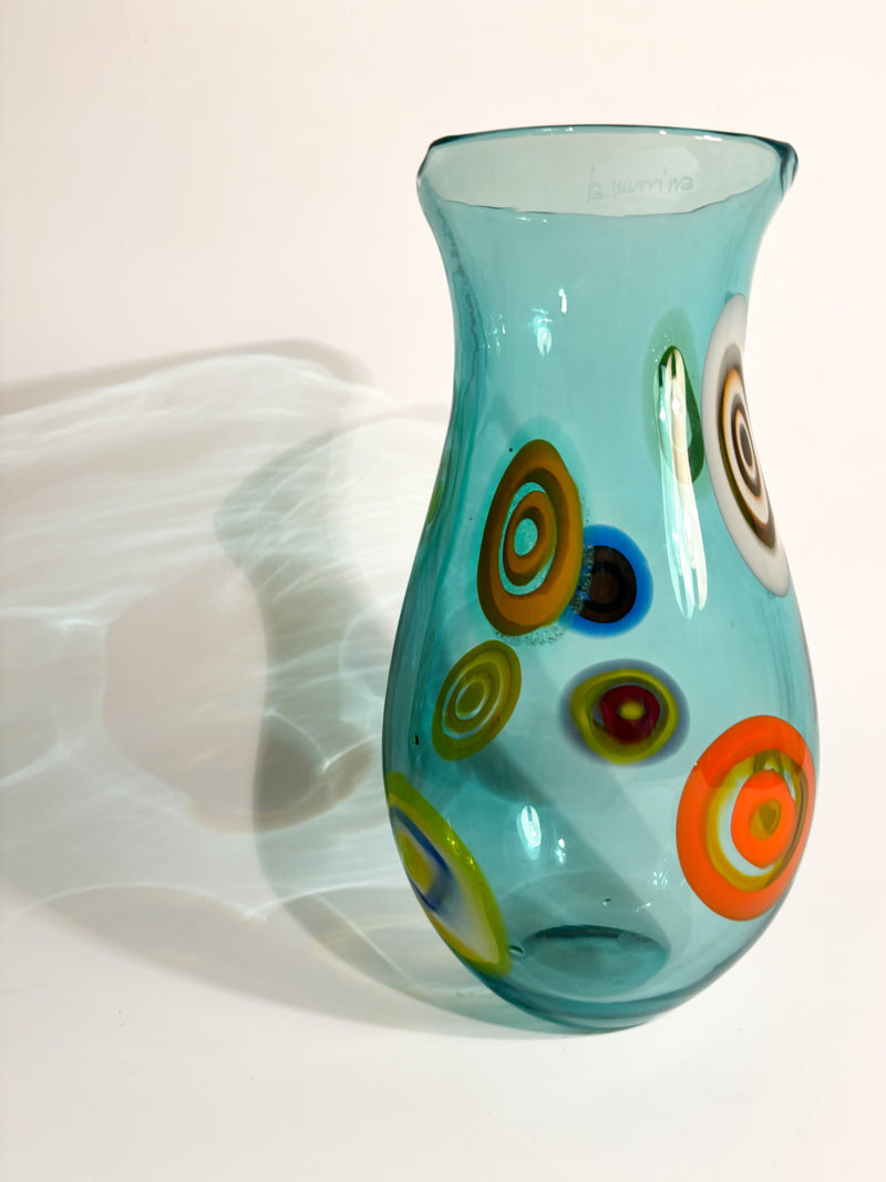 La Murrina Light Blue Murano Glass Vase from the 1950s