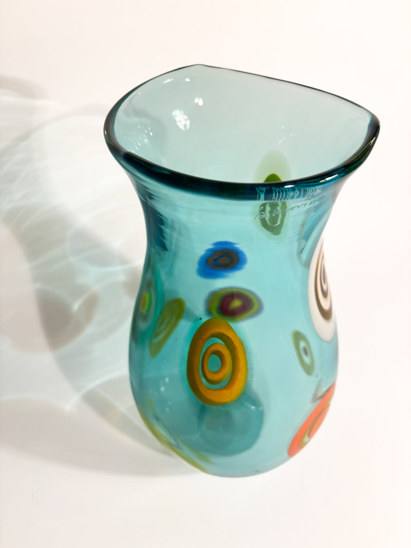 La Murrina Light Blue Murano Glass Vase from the 1950s