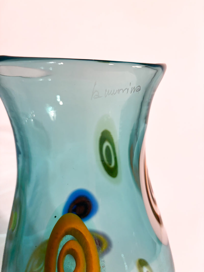 La Murrina Light Blue Murano Glass Vase from the 1950s