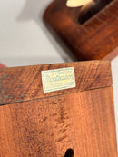 Coppia di Fermalibri Art Déco con Colombe in Legno e Resina Anni 30