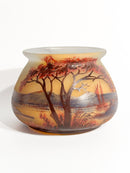 Vaso in Vetro Francese Soffiato e Lavorato in Rilievo di Jean-Simon Peynaud Anni 30