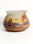 Vaso in Vetro Francese Soffiato e Lavorato in Rilievo di Jean-Simon Peynaud Anni 30