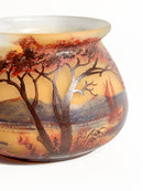 Vaso in Vetro Francese Soffiato e Lavorato in Rilievo di Jean-Simon Peynaud Anni 30