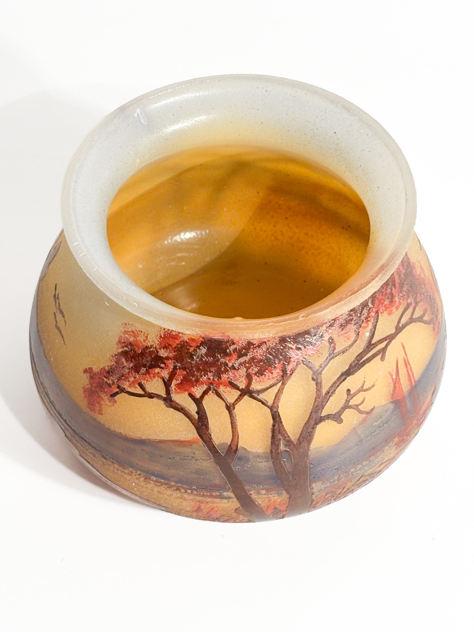 French Blown and Worked Glass Vase in Relief by Jean-Simon Peynaud, 1930s