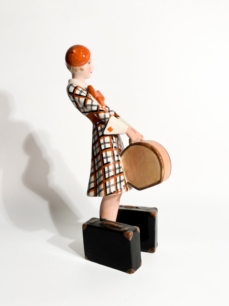 Josef Lorenzl Goldscheider Art Traveler Ceramic Figurine 1930s