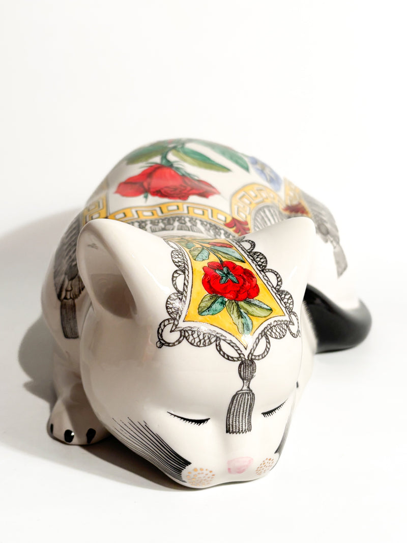 Scultura in Ceramica "Gatto Mantellato" di Piero Fornasetti Anni 50