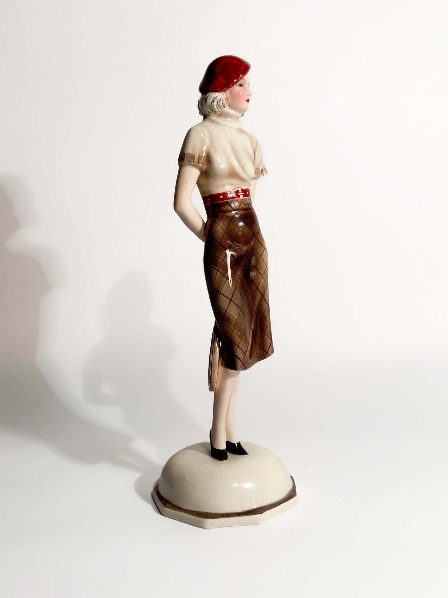 Goldscheider Ceramic Figurine of a Tennis Player by Stefan Dakon from the 1930s