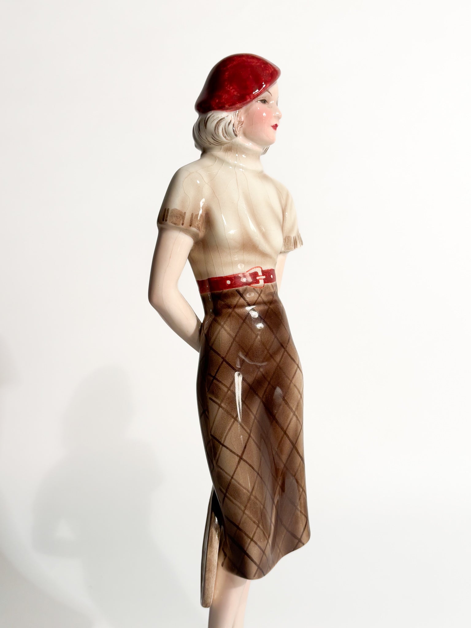 Goldscheider Ceramic Figurine of a Tennis Player by Stefan Dakon from the 1930s