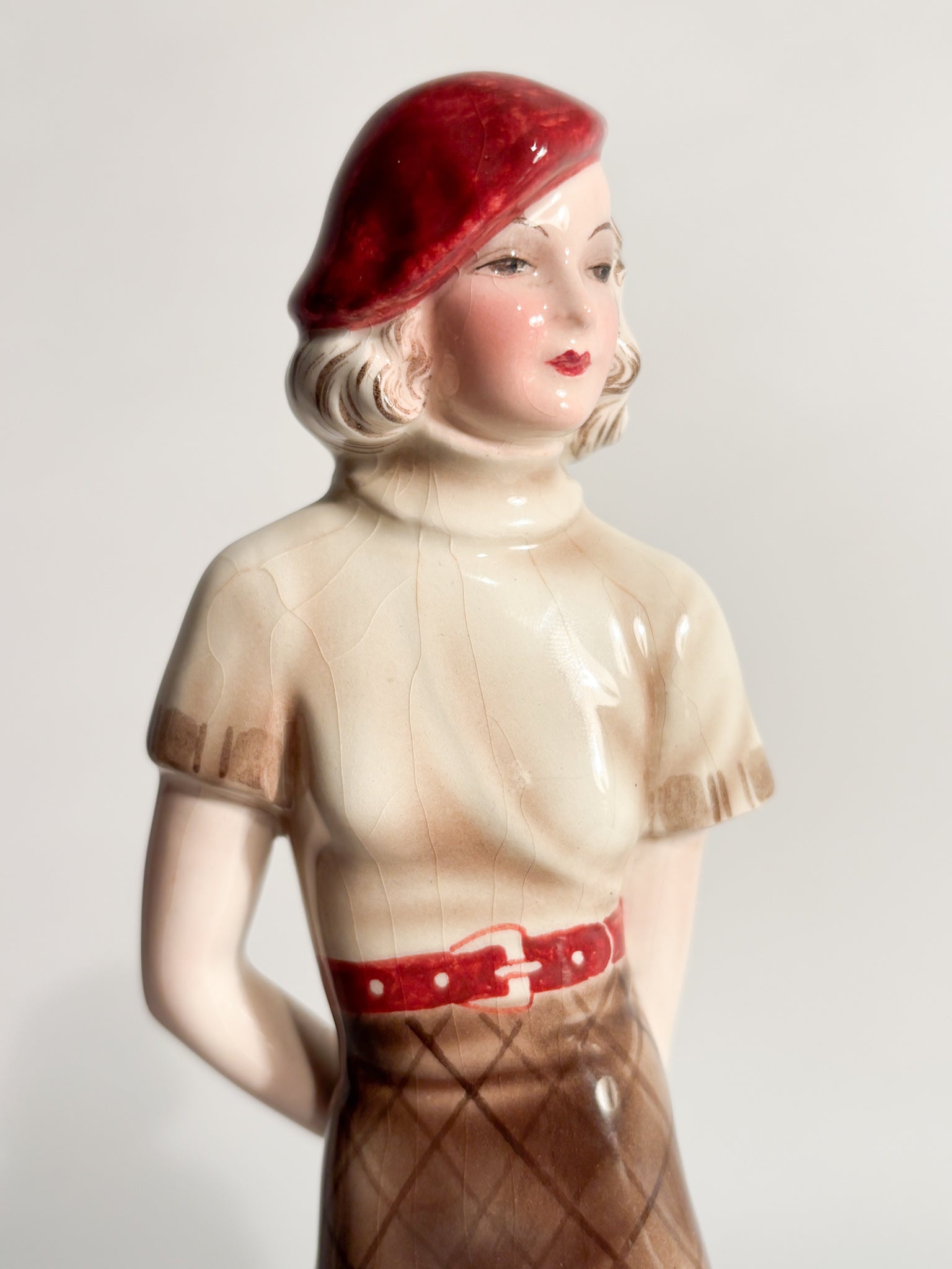 Goldscheider Ceramic Figurine of a Tennis Player by Stefan Dakon from the 1930s