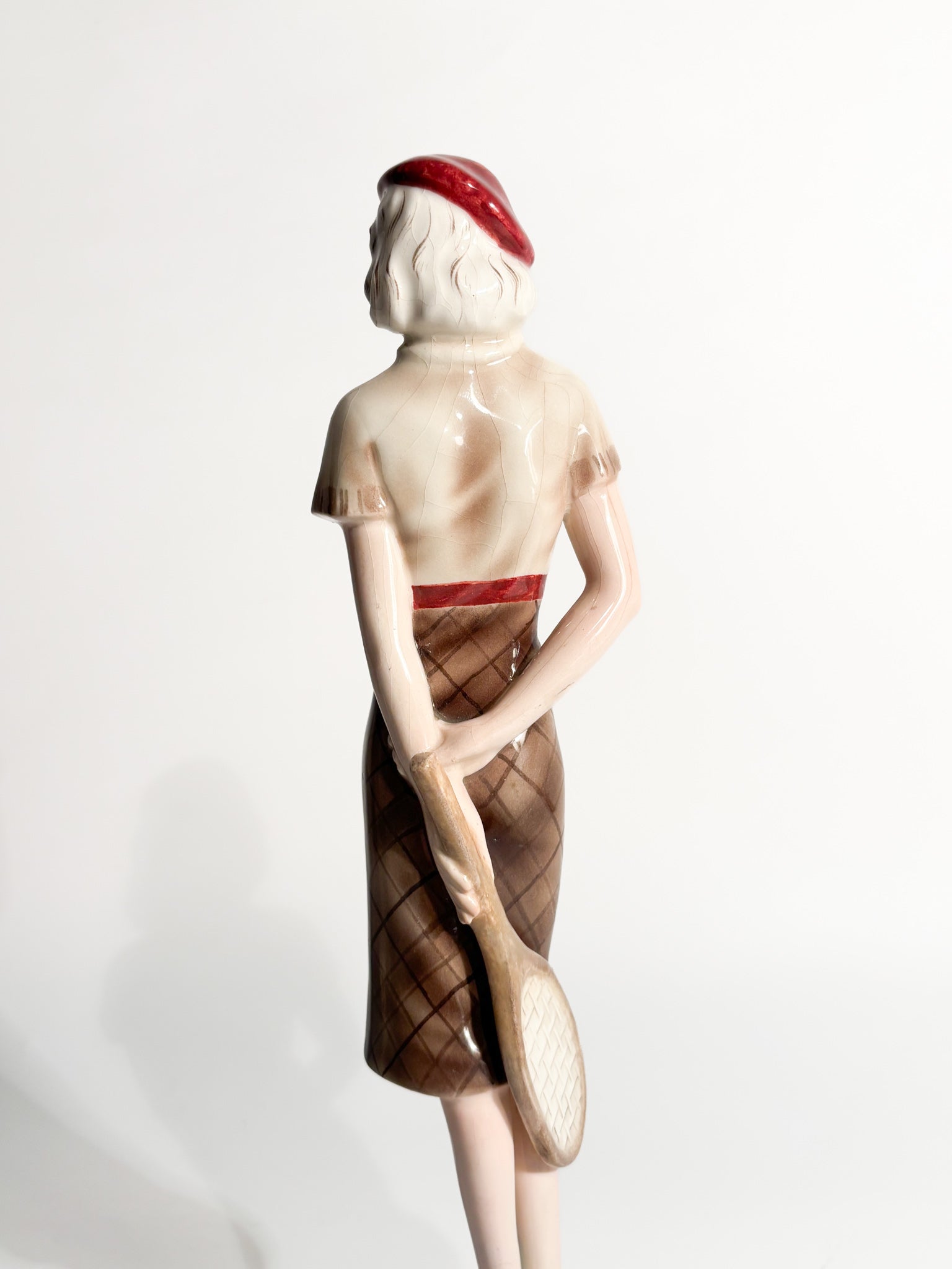 Goldscheider Ceramic Figurine of a Tennis Player by Stefan Dakon from the 1930s